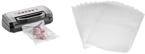 Caso VRH 490 Advanced Vakuumierer - Folienschweißgerät & Amazon Basics Vakuumierbeutel 22cm x 30 cm, 50 Stück