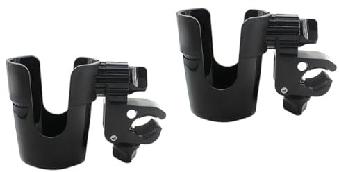 Vaguelly 2stücke Drehbarer Babyflaschenhalter Für Kinderwagen Clamp Für Getränke Universelles Zubehör Für Babywagen Und Fahrräder Schwarz