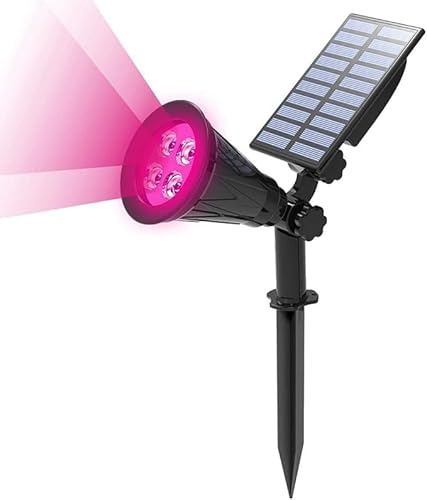 xiao 4 LED spot solaire 2 en 1 imperméable à l'eau lampe de sécurité arbre extérieur, Cour, Cour lumière solaire (Couleur rose)