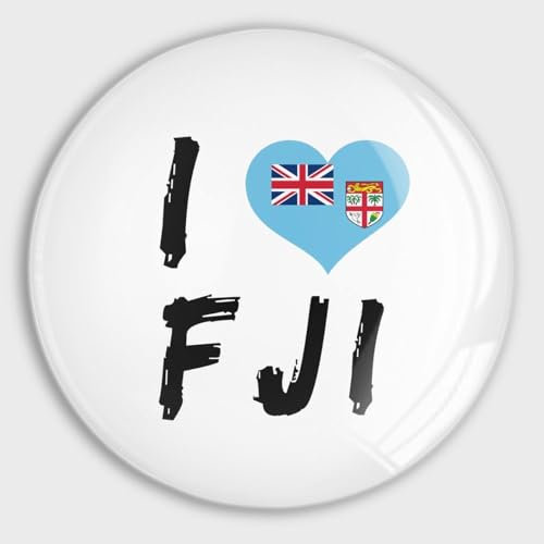 Kühlschrankmagnet mit Aufschrift I Love Fiji Glass, starker magnetischer Kühlschrankmagnet, Fidschi-Flagge, Herzform, Kühlschrankmagnete für Küche, Büro, Whiteboard, Klassenzimmer