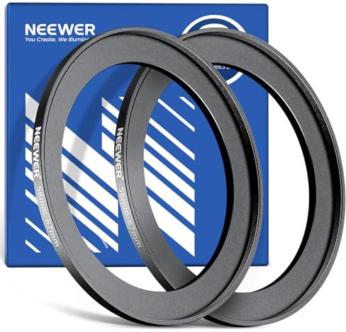 NEEWER 58-67mm Step Up Adapterring (2er Pack) mit Reinigungstuch, ultraschlanker Objektivfilter Adapterring aus Aluminiumlegierung für 58mm Kameraobjektive zur Verwendung von 67mm Filtern