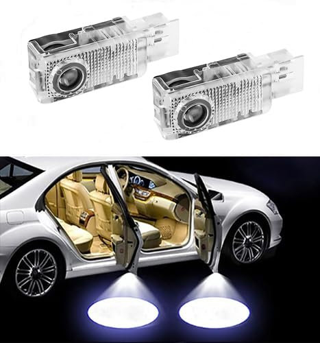 Duleutgnu 2 Stück Autotür Logo LED Türbeleuchtung KFZ Willkommen Türen Einstiegsbeleuchtung Projektor Lichter 3D Ultra Heller Kompatibel mit Mercedes Benz W203 CLK Glaslinse