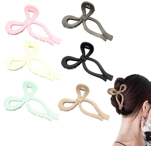 FFWTPY 6 Pezzi Mollette Capelli Fiocco Grande Fermagli Eleganti Accessori Acconciatura Donna Ragazze Clip Capelli Quotidiani