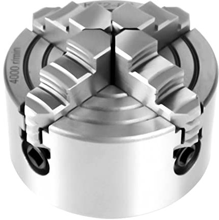 Plato de Torno, Mandril de 4 Garras Independientes Plato para Torno K72-80 Plato Manual Ajustable con Garras Reversibles, para Torno de Metal con Tornillos de Llave Hexagonal