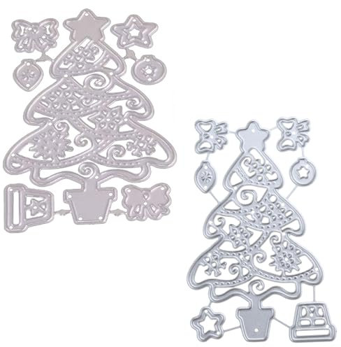 Fustelle in metallo a forma di albero di Natale, stencil per album di ritagli, biglietti di carta, stampo per goffratura, decorazione