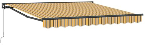 vidaXL Retractable Awning Manual Multicolour Stripe 300x250 cm Fabric, Contemporary Retractable Awning, Water-Resistant Materials for Patio Cover, UV Protective Sun Shade, Outdoor Canopy Solutions