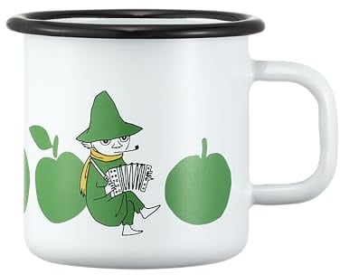 Muurla Mumin-Emaille-Tasse Joyfull Apples Snufkin 0,37 l