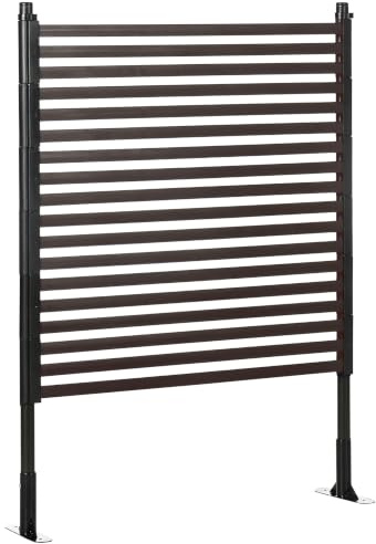 Outsunny Panneau Clotûre de Jardin Brise Vue Modulaire 93L x 22l x 124H cm | en Métal Extérieur, Décoratif, Avec Pieds Ou Piquets À Planter