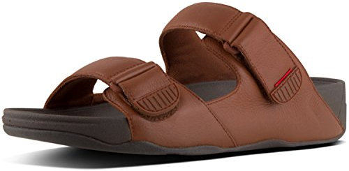 Fitflop Men's Gogh MOC Slide in Leather Open Toe Sandals, Brown (Dark Tan 277), 7 UK 41 EU