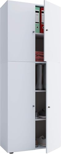 VCM Holz Kleiderschrank | Schrank mit 5 Fächern und Drehtüren | Maße ca. B. 70 x H. 184 x T. 40 cm – Lona