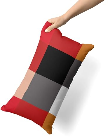ETÉREA Kissenbezug 80x80cm - 100% Baumwolle - Pflegeleichter Kissenbezug Kariert natürlich weich - Kopfkissenbezug 80x80cm 100% Baumwolle - Kissenbezug mit Reißverschluss - Made in Green - Multicolor
