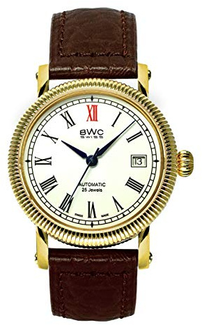 BWC Swiss Herren Uhr Analog Automatik mit Leder Armband 207685135