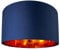 Contemporary and Chic Midnight Blue Cotton 20 Floor or Pendant Large Circular Drum Lamp Shade with Shiny Copper Inner | Stunning Statement Piece by Happy Homewares
