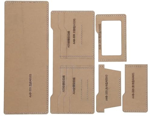 Garosa 5 Stück Acryl Leder Vorlagen, Kurze Brieftasche Muster DIY Nähen Quilten Schablone für DIY Handwerk handgefertigtes Zubehör Werkzeug