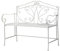 GlamHaus Metal Garden Bench, Patio Seat Furniture, Foldable White, Beautiful Shabby Chic, Handmade Vintage (Andalusia White)