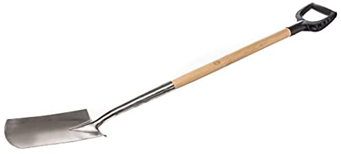 KOTARBAU® Pala de Jardinero, Pala de Acero Inoxidable, Palote Rectangular, Pala para cavar, Mango Anilla, Pala Recta, Palote Largo, Pala con Mango de Madera, Pala para Plantar