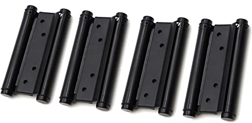 2 Paar 5 Zoll schwarze Doppelfunktions-Edelstahl-Türscharniere für Saloon Cafe selbstschließend perfekt verstellbar 125mm Lang