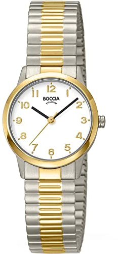 Boccia Damen Analog Quarz Uhr mit Titan Armband 3318-03