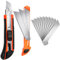 Artcut Taglierino per scatole, taglierino professionale coltello multiuso a lama larga 18 mm retrattile, taglierino con lama a cambio rapido, adatto per ufficio e casa