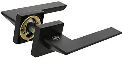 Amig - Set di maniglie per porte - mod. ZORA - 52 x 146 mm - Con Bocallave - Design elegante e semplice - Maniglia ergonomica di presa - Zama nero opaco