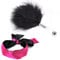 Bondage Set Federkitzler Streichelfreund, Liebes Feder & Verwöhn Massage Federpuschel mit spielsatin Rosa Augenmaske Augenbinde