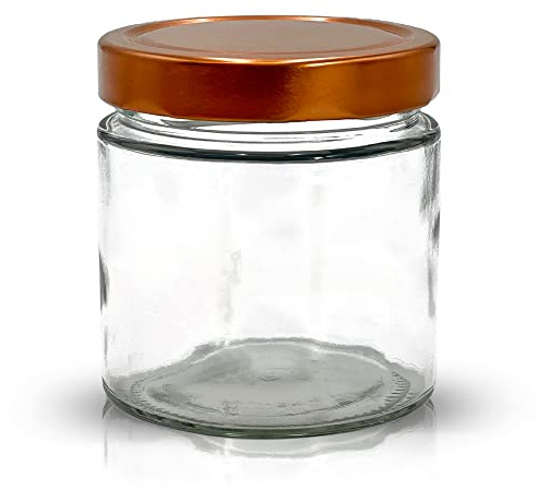 Apoidea – Honiggläser 500g mit DEEP Twistoff Deckel in Kupfer 60 Stück/Honiggläser 500g mit Deckel/Honigglas und Einweckglas Deepglas/Hochwertige Honig Gläser für Ihren eigenen Honig