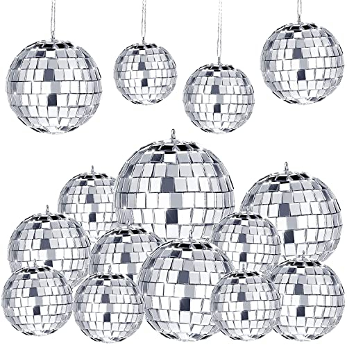 Spiegelkugel,11Pcs Discokugel,Silberne Hängekugel,Silber Discokugel,Silberne Spiegelkugeln,Spiegel Discokugeln,Klein Spiegelkugel,Disco Ball für Party,Mirrorball,Klassische Discokugel