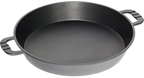 AMT Gastroguss Klaus grillt Großraum - Grillpfanne für Garten und Grill, Ø 50 cm, 7 cm hoch, Aluguss mit Lotan® Antihaft-Veredelung, Ausführung ungeteilt ohne Steg, AMZN-KG-750