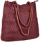 Antonio Valeria Damenhandtasche Alice aus gewaschenem Flechtleder, Rot/Ausflug, einfarbig (Getaway Solids), Handtasche