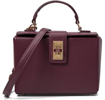 Anne Klein Umwandelbare Box-Tasche mit Ak Emaille-Drehverschluss, Cranberry/Cranberry, Einheitsgröße