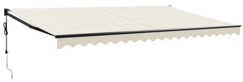 vidaXL Toldo Retráctil Automático, Toldo Eléctrico con Motor, Sombrilla Colgante de Pared, Toldo para Balcón Patio Tienda, Color Crema 5x3 m