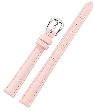 DeeboW Bracelets de Montre, Bracelet de Montre en Silicone, Bracelet de Montre 10mm Femmes Bracelet de Montre en Cuir Boucle ardillon Accessoires de Montre for Femmes (Color : Roze, Size : 10mm)