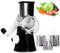X Home Rallador giratorio de queso, rallador manual de queso con asa, cortador de verduras mandolina, triturador de queso con base de succión fuerte, 3 cuchillas de tambor trituradora de queso
