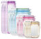 xianynow Reusable 20pc Mason Jar Zip Bags, 4 Sizes, Airtight Seal, Leak-proof, White/Transparent, Polyethylene (PE), Zipper, Snap Closure, Food Storage Bags
