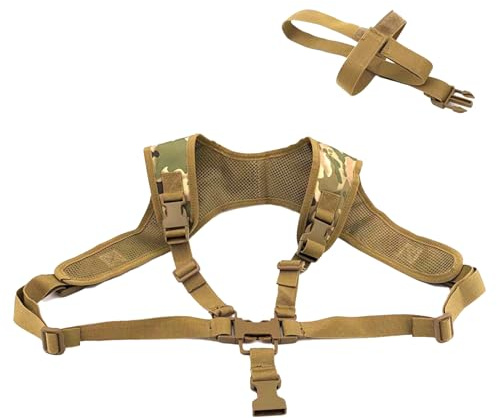 Tactical Molle Rifle Sling Strap P90 Shoulder Gun Rope Adjustable Nylon Schnellverschluss Gun Lanyard Schultergurt Weste Accessories für Outdoor Jagd Schießen Training (Camouflage Khaki Farbe)