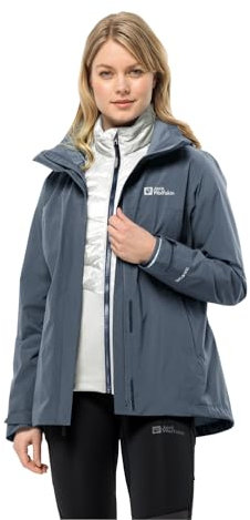 Jack Wolfskin Luntal Jkt W 3 in 1 Giacca, Grafite/Grigio Freddo, XS Donna