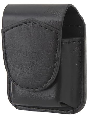 Zunate Leder-Feuerzeug-Etui mit Gürtelschlaufe, Kratzfest, Schützende Aufbewahrungstasche, Weiches Futter, Magnetische Schnalle, Feuerzeug-Hüftetui für Männer und Frauen (Black)