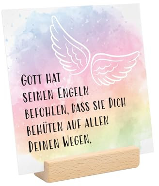Geschenk Kommunion Konfirmation Taufe I Schild Segensspruch I Junge Mädchen Neutral - Motiv Engeln I I dv1372