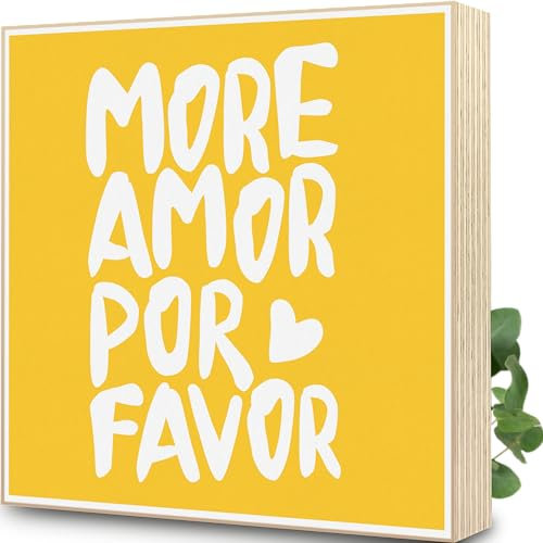Beste Freundin Geschenke Geburtstag - Holzbild 15 x 15 x 1,8cm zum Hinstellen aufs Regal/Sideboard | More Amor Por Favor - Liebe, Geschenke Für Frauen, Sprüche, Poster & Kunstdrucke, Ich Liebe Dich