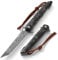 Omesio Damast Taschenmesser Tanto, Einhandmesser Hochwertiger Kohlefaser mit Liner Lock Damast Klappmesser Japanischer Stil - Stabiler Vg10 Griff Outdoor-Camping-Helfer (Schwarz)