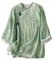 PRINCESS BRIDE Summer Hanfu Cotton-Ramie Chemisier ample décontracté à manches 3/4 Col en V Vêtements traditionnels chinois avec boutons grenouille chinoise A11 - XL Multicolore, multicolore, XL