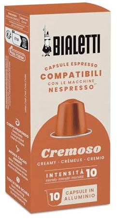 Bialetti Café Capsules compatibles Nespresso® - Cremoso - 10 Capsules