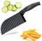 Kasanni Wellenschneider, Edelstahl Wellenmesser Riffelmesser für Pommes, Kartoffelschneider für Erwachsene und Kinder, Wellenschnittmesser aus Edelstahl Crinkle Chip Cutter für Gemüse, Salat, Obst