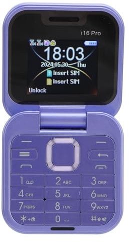 Lazmin112 Téléphone à Clapet pour Senior, Téléphone Portable Pliable 2G avec Gros Boutons, Son Fort, Double SIM, Numérotation Rapide, Radio FM, Lampe de Poche LED, Téléphone Senior Longue