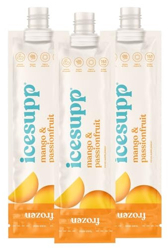 Icesupp Frozen Nutritional Supplement – Plant-Based Smoothie Pouches with Real Fruit, Protein, Fibre & Vitamins | Allergen-Free Recovery & Rehydration Drink | 12 Pack