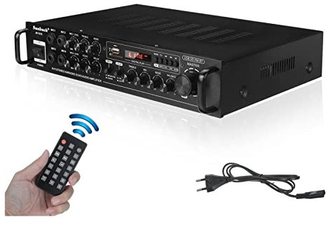 Amplificatore audio stereo, Amplificatore di potenza audio 2000W DC12V. Amplificatore karaoke Bluetooth. HiFi. Amplificatore for la casa del teatro for la casa di casa per sistema home theater con alt