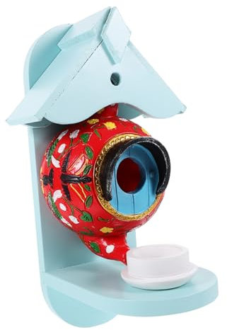 Mipcase Small Bird House Garden Nesting Box Outdoor Bird Nesting Box Sturdy Material Teapot Shape Birdhouse