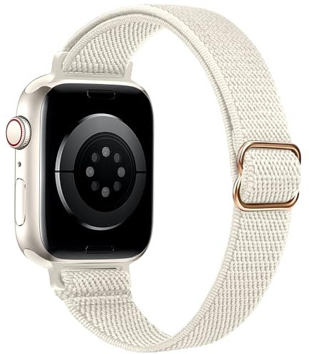 wipalor Elastisches Nylon Loop Armband Kompatibel mit Apple Watch Armband 40mm 42mm 41mm 38mm, Stoff Verstellbares Sport Ersatzarmband für Apple Watch 10 9 8 7 6 5 4 3 2 1 SE-Polarstern