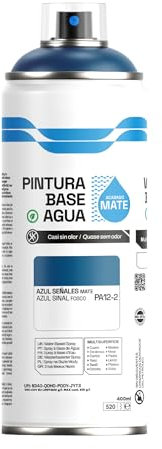 H HANSEL HOME Pintura Spray Base Agua 400ml - Para Muebles, Metal, Plástico y Madera - Ecológica y Sin Olor, Colores Duraderos - Azul Señales Mate, 1 unidad
