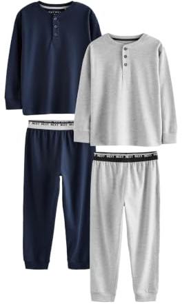 NEXT Jungen Standard 2 x Langärmelige Schlafanzüge aus 100% Baumwolle